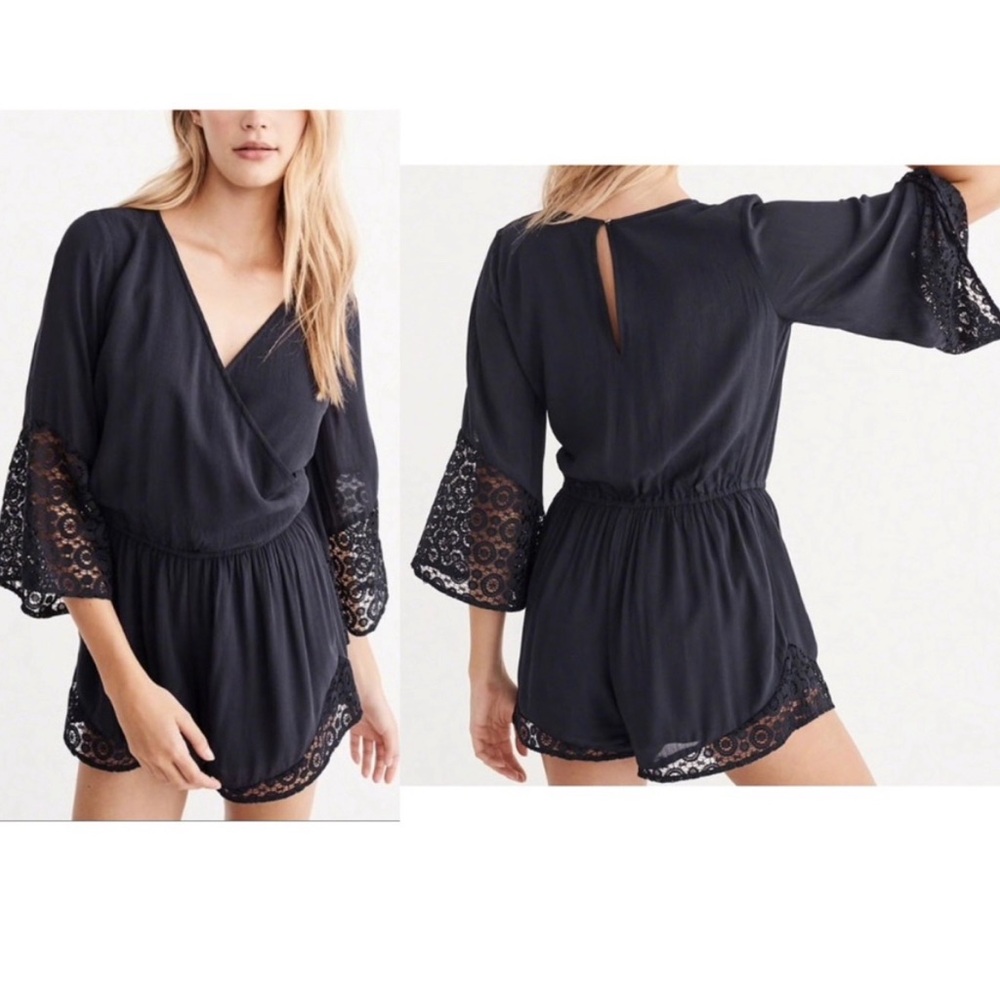 Abercrombie & Fitch Black Lace Romper Size XS